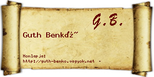Guth Benkő névjegykártya